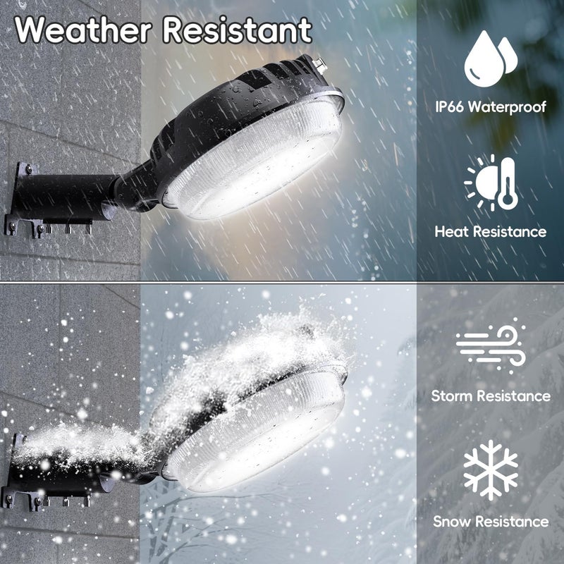 MOONTIP 150W 20000LM Dusk to Dawn Outdoor Lighting, LED Barn Lights Outdoor with 150° Adjustable Photocell Pole Light 6500K Flood Light, IP66 Waterproof Area Street Light for Garage Warehouse Yard - Image 5